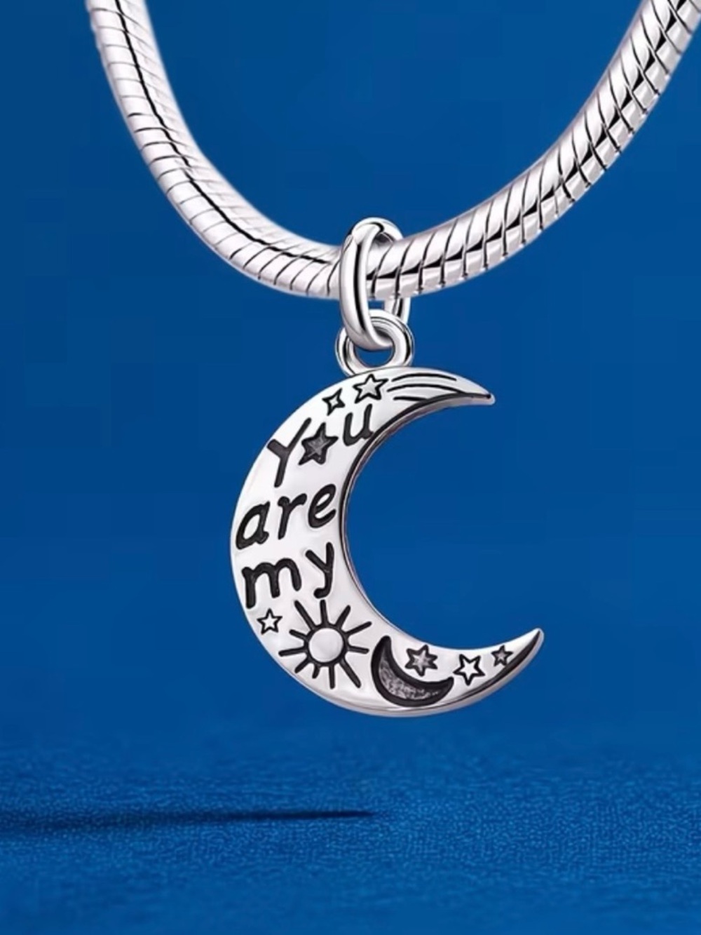 Silver Moon 'You Are My' Charm Pendant